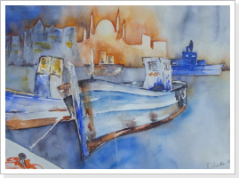 Am Hafen (50x60 cm) - 240 € Am Hafen (50x60 cm) - 240 €