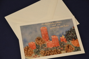 Rote Kerzen - Frohes Weihnachten