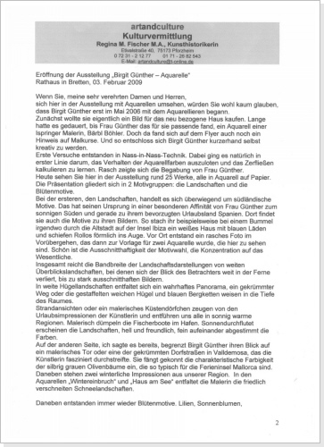 Rathaus Bretten 2009 - Eröffnung durch Kunsthistorikerin Regina Fischer Rathaus Bretten 2009 - Eröffnung durch Kunsthistorikerin Regina Fischer